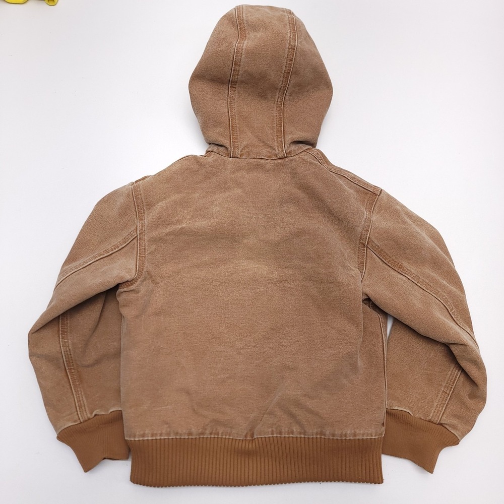 Carhartt Youth Boys Jacket Coat Hood Quilt Lined Duct‎ Brown Med (8) - Picture 6 of 8
